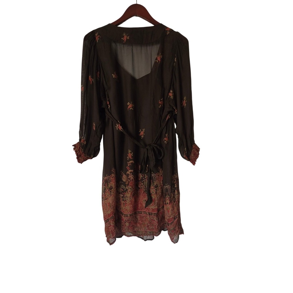 Denim & Supply Ralph Lauren Brown Paisley Sheer Dress Sz S Gypsy Boho Whimsigoth - Picture 2 of 14
